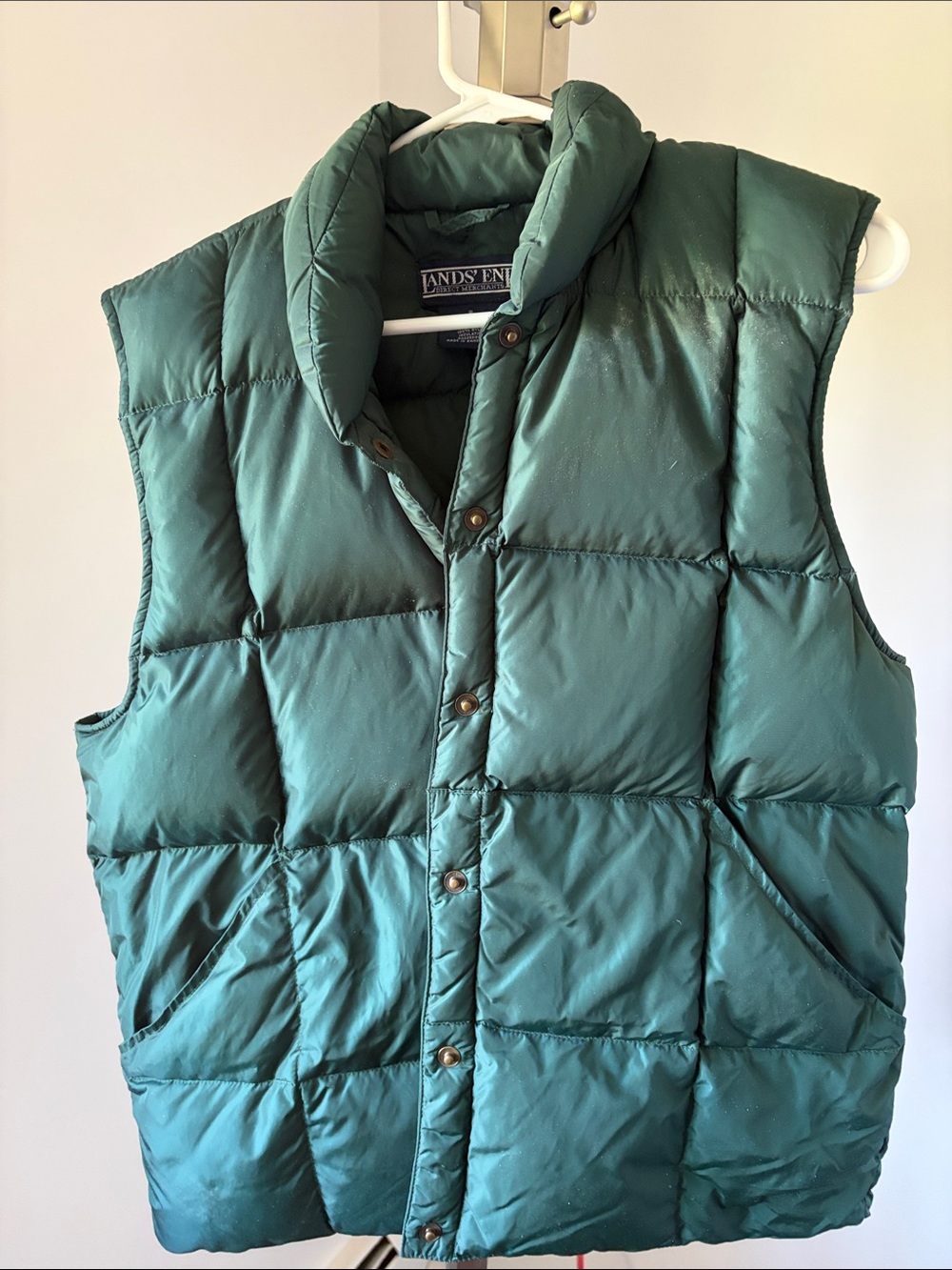 Lands' End Quilted Puffer Vest Forest Green Size Small
